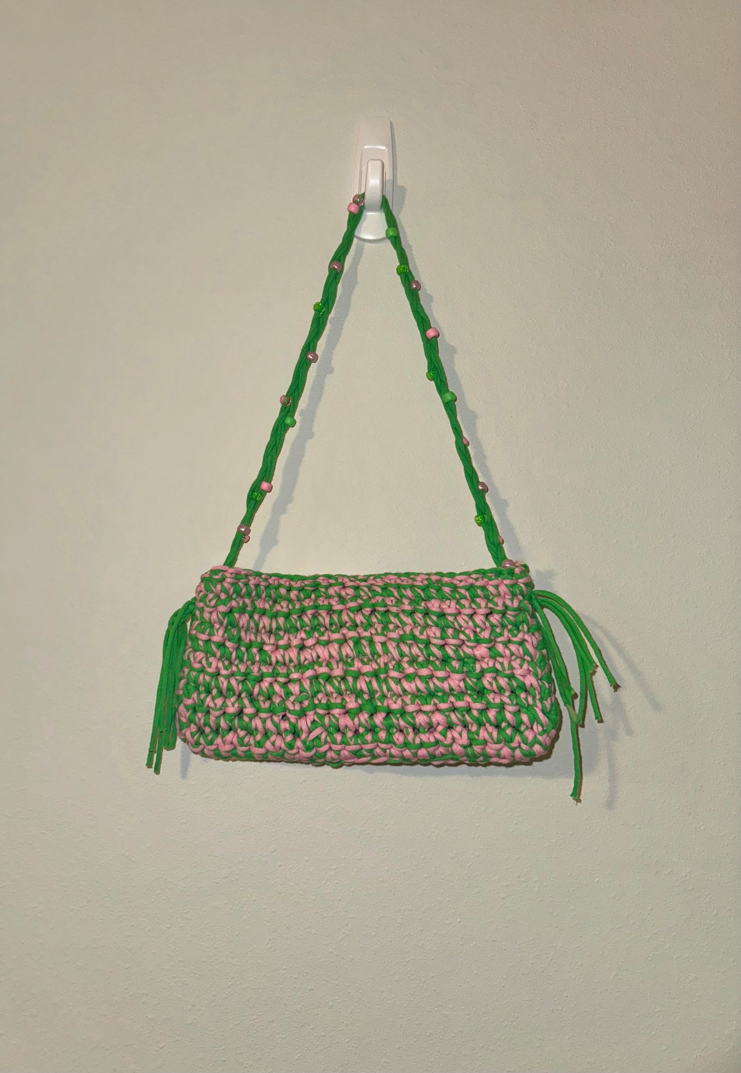 Two toned beaded Cross-body bag