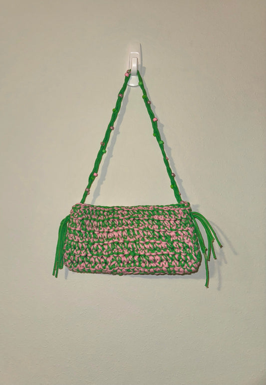 Two toned beaded Cross-body bag