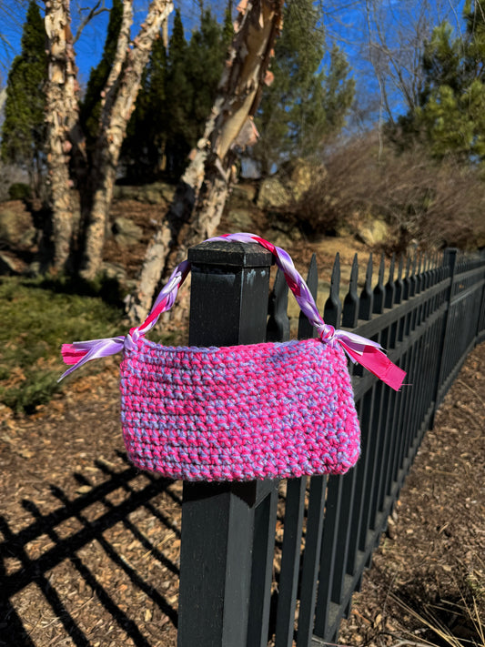 Two toned ribbon handbag