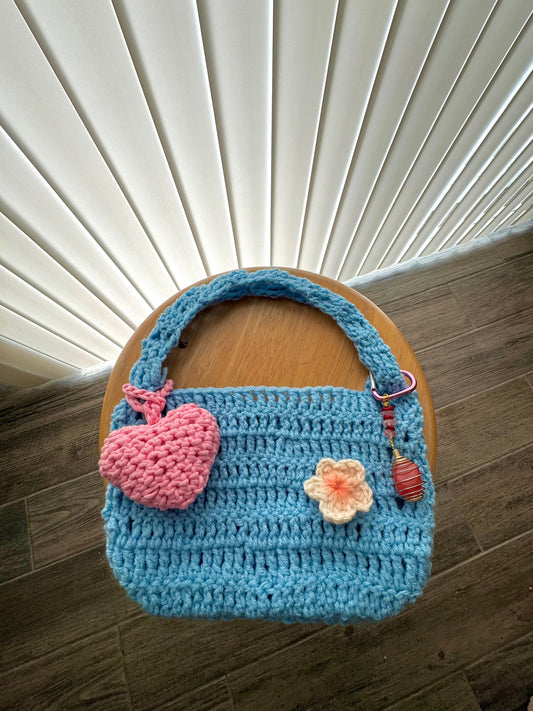 Baby blue handbag